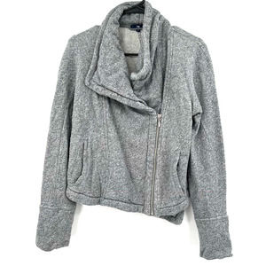 Gap size Small zip up gray moto style jacket with pockets 100% cotton‎